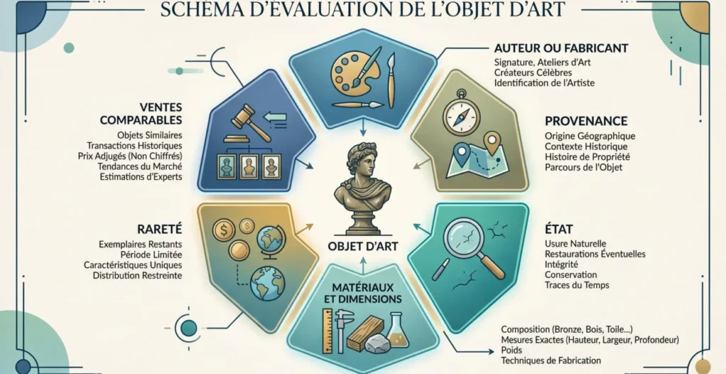 Critères examinés pour estimer un objet d'art : provenance, état, rareté et comparables Critères examinés pour estimer un objet d'art : provenance, état, rareté et comparables